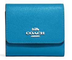 #ad Great Shopping ?? Coach Small Trifold Wallet - Electric Blue/SV Crossgrain Leather - CF427 NWT", Womens Accessories Classic Blue Trifold Wallet With Rfid Blocking, Classic Blue Trifold Wallet, Blue Coach Wallets With Card Slots, Blue Leather Coach Wallet, Trifold Wallet, 4 H, Electric Blue, Snap Closure, Card Slots