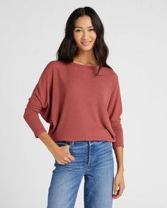 This gorgeous dolman sleeve top is as versatile as it is elevated. Relaxed fit with flattering long fitted cuffs. Wear it with a pair of trousers and statement earrings for an ensemble that will fit in just about anywhere! | Hacci Ribbed Long Dolman Sleeve Top for Women by W. from Wantable Fall Ribbed Cuffs Batwing Sleeve Tops, Cotton Long Sleeve Top With Ribbed Cuffs, Relaxed Fit Merino Wool Top With Ribbed Cuffs, Long Sleeve Ribbed Merino Wool Top, Ribbed Long Sleeve Relaxed T-shirt, Dolman Sleeve Top, Dolman Sleeve Tops, Dreamy Dress, Top For Women