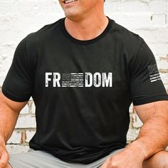 Freedom Tshirt Patriotic Tshirt Ideas, Patriotic Black T-shirt With Letter Print, Black T-shirt With American Flag For 4th Of July, Patriotic 4th Of July Streetwear T-shirt, Patriotic Black Short Sleeve T-shirt, Black Patriotic Short Sleeve T-shirt, Black Short Sleeve Patriotic T-shirt, Black T-shirt With Graphic Print For Veterans Day, Black Patriotic Shirt With Letter Print