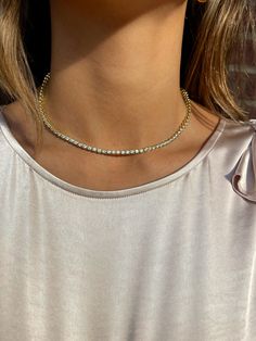 CZ Tennis Necklace - Madison's Niche Tennis Necklace Layered, Necklace Layered, Gold Jewelry Necklace, Cz Necklace, Glamorous Style, Tennis Necklace, Romantic Dates, Evening Attire, Elevate Your Look