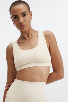 Lola Low Impact Sports Bra Fabletics white female Activewear >> Womens >> Sports Bras >> Low Impact Knit regular Yoga and Studio Minimal design with an ultra-comfy fit Fitted Soft Touch Sports Bra For Workout, Fitted Sports Bra With Soft Touch, Fitted Sports Bra For Sports, Sporty Soft Touch Activewear For Sports, White Seamless Sports Bra For Light Sports, Fitted Sporty Sports Bra With Soft Touch, Sporty Activewear For Workout With Soft Touch, Sporty Activewear With Soft Touch For Workout, Sporty Soft Touch Activewear For Workout