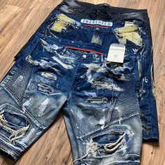 Lot Of 3 Total For One Price . Great Deal . Size 44. All In Great Condition. 2 Are Preowned, 1 Is Brand New With Tag. Look At All Pictures For Details Fitted Denim Jean Shorts For Streetwear, Fitted Short Jeans For Streetwear, Urban Ripped Dark Wash Bottoms, Fitted Medium Wash Shorts For Streetwear, Fitted Dark Wash Shorts For Streetwear, Red Denim Shorts, Jordan Craig, Destroyed Denim Shorts, Mens Jean Shorts