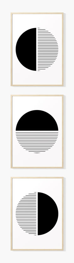 Black and white geometric wall art prints with rectangles and lines.