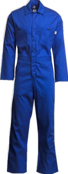 7oz. FR Economy Coveralls | 100% Cotton - www.lapco.com Cotton Overalls For Workwear, Solid Cotton Overalls For Workwear, Long Sleeve Blue Cotton Overalls, The 100, Cotton Fabric, Collage, Fabric, Pins