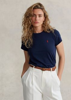 Polo T Shirts Women Outfit, Polo Outfits For Women, Polo Shirt Outfit Women's, Polo T Shirts Women, Essential Crewneck, Polo Shirt Outfits, Polo Outfit, Polo Ralph Lauren Women, Estilo Preppy