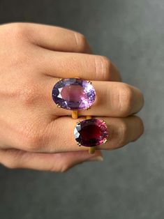 For Sale on 1stDibs - Make a statement with this stunning 17.95 carat purple Amethyst solitaire cocktail ring. The center stone is completely clean, with no inclusions at all, Amethyst Cocktail Ring, Yellow Gold Cocktail Ring, Gold Cocktail Ring, Gold Cocktail, Cocktail Ring, Stone Ring, Purple Amethyst, Cocktail Rings, Rings Statement