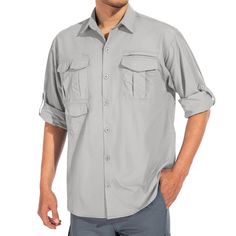 PRICES MAY VARY. Fishing Shirts for Men Long Sleeve: Rolled up sleeves secure with loops and button tabs, can convert to a short sleeve,It can be adjusted according to the weather and temperature to prevent sunburn or cold.Suitable in the hot and cool seasons of spring summer and autumn. Breathable Quick Dry Shirts for Men: mens no iron hiking shirt is ultra light and quick dry comfortable enough for maximum activity, Omni-Wick technology that pulls moisture away to keep you cool and dry.Mesh-li Sunglasses Hanger, Fishing Shirts For Men, Mens Work Outfits, Uv Protection Clothing, Mens Work Shirts, Mens Fishing Shirts, Rolled Up Sleeves, Tactical Shirt, Uv Shirt