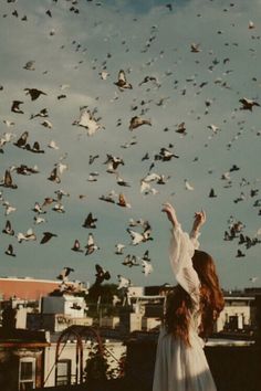 A Woman, Birds, Photography