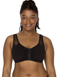 PRICES MAY VARY. Unlined and wire-free Full coverage Front ruching Front hook-and-eye closure Thick straps with mesh inserts Everyday Happy, Local Products, Push Up Pads, Lounge Lingerie, Sport Bra, Sports Bras, Fruit Of The Loom, The Loom, Active Wear