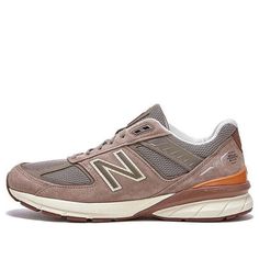 New Balance Slow Steady Club x 990v5 Made in USA 'Brown' M990SC5 - KICKS CREW Casual Brown New Balance Running Shoes, Brown Streetwear Running Shoes With Vibram Sole, New Balance Brown Running Shoes For Sports, Brown New Balance Running Shoes For Sports, Brown Breathable Sneakers For Running, Brown Breathable Running Sneakers, New Balance Brown Leather Running Shoes, New Balance Brown Lace-up Running Shoes, Brown Sneakers With Air Cushioning For Streetwear