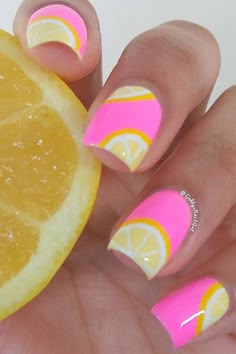 29 Best Summer Nail Designs For Unique Look - Trendy Pins Fruit Nail Designs, Fun Summer Nails, Nails Yellow, Nail Art Designs Summer, Cute Summer Nails, Nails Polish, Trendy Nail Design, Summer Nails Colors, Cute Nail Art