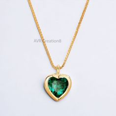 Heart Shape Emerald Bezel Set Necklace Pendant, 925 Sterling Silver, May Gemstone Pendant, Dainty Birthstone Pendant, Anniversary Gifts *Metal :- 925 Sterling Silver *Metal Color :- White Yellow & Rose- As per your request *Diamonds:- Cubic Zirconia *Colour Clarity ;- VVS1/ Colour Less *Premium Materials: Crafted from genuine 925 Sterling Silver for durability and timeless elegance. *Brilliant  : Lab-created stones with exceptional brilliance, rivaling natural diamonds in sparkle and clarity. *S Gold Emerald Heart Pendant Jewelry, Emerald Heart Gemstone Necklace, Heart-shaped Emerald Necklaces For Anniversary, Gold Heart Cut Emerald Jewelry, Emerald Heart Shaped Gemstone Necklace, Heart-shaped Emerald Gemstone Necklace, Heart Cut Emerald Necklaces For May Birthstone, Heart-shaped Emerald Jewelry For Valentine's Day, Heart-shaped Emerald Necklace For Anniversary