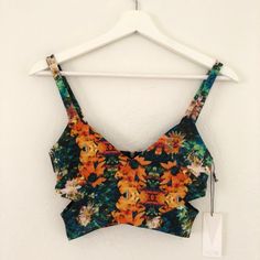 Nordstrom Astr Bralette Top With Side Cut Outs New With Tags In Size Xs ! Super Cute And Flirty With An Amazing Color Mix ! Can Be Styled As A Crop Top Paired Up With Your Favorite Boyfriend Jean Jacket ! Multicolor Bra-friendly Tops For Summer, Summer Multicolor Bra-friendly Tops, Fitted Cutout Crop Top For Beach, Fitted Cutout Beach Crop Top, Trendy Summer Crop Top With Cutout, Summer Floral Print Crop Top For Party, Fitted Tropical Print Crop Top For Summer, Boyfriend Jean Jacket, Moissanite Ring Set