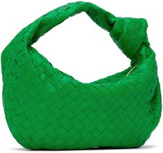 Intreccio-woven grained lambskin shoulder bag in green. · Knotted accent at carry handle · Zip closure · Buffed calfskin lining · Gold-tone hardware · H8.5 x W14 x D4 in Supplier color: Parakeet/Gold Green Woven Leather Shoulder Bag For Errands, Green Woven Leather Shoulder Bag For Shopping, Green Woven Leather Bag With Double Handle, Green Woven Leather Shoulder Bag, Green Tote Bag With Intrecciato Weave, Green Rectangular Bags With Intrecciato Weave, Green Intrecciato Weave Tote Shoulder Bag, Green Intrecciato Weave Tote Bag, Green Woven Leather Shoulder Bag With Double Handle