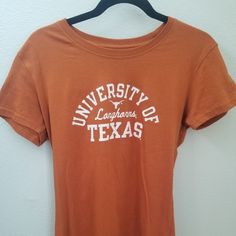 University Of Texas Longhorn T-Shirt. New And Ready For Game Day Youth Large School Spirit Graphic Print Tops For Spring, Spring Graphic Print Top For School Spirit, Short Sleeve School Spirit Shirt For Spring, School Spirit Short Sleeve Shirt For Spring, Pre-shrunk Short Sleeve Tan T-shirt, Short Sleeve Shirt With School Spirit For Spring, Pre-shrunk Tan Short Sleeve T-shirt, Spring Crew Neck Top With School Spirit Style, Short Sleeve Shirt For Spring With School Spirit