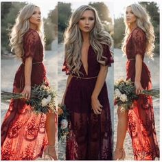 Boho Lace Romper Dress Maxi Fits True To Size Gown Bridesmaid, Foto Baby, Moda Boho, Cocktail Evening Dresses, Lace Dress Long, Boho Lace, Modieuze Outfits, Lace Maxi, Prom Dresses Lace