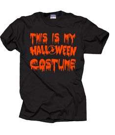 this is my halloween costume t - shirt in black with orange splats on it