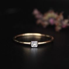 0.10 Carat Bezel Set Princess Cut Natural Diamond Ring, Solid Gold Minimal Engagement Ring, Back to School Graduation Gift for Daughters - Etsy Minimal Engagement Ring, Graduation Gifts For Daughter, Zierlicher Ring, Natural Diamond Ring, Gold Alloys, Baby Princess, Colour Yellow, Gold Colour, School Graduation