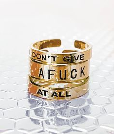 I Don't Give A Fuck At All Ring Set - UntamedEgo LLC. Sanderson Sisters, Gold Ring Sets, Halloween Tees, Halloween Town, Vintage Halloween, Dog Bowls, Ring Set, Ring Sets, 3 Piece