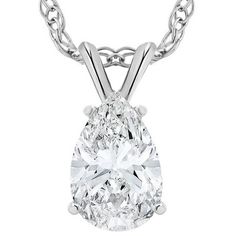 This classic solitaire pendant features one pear shape moissanite stone.  The stone is prong set in a 14k white gold setting.  An 18" 14k white gold clasp lock chain is included. Lock Chain, Moissanite Pendant, Diamond Solitaire Necklace, Solitaire Necklaces, White Gold Necklaces, Gold Necklace Women, Solitaire Pendant, Yellow Gold Pendants, Pear Shaped Diamond