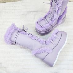 Rave Boots, Demonia Platforms, Goth Platforms, Demonia Boots, Knee High Platform Boots, Goth Boots, Platform Loafers, Foot Bed, Lilac Purple