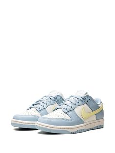 Dunk Low "Ocean Bliss Citron Tint" sneakers Brand style ID: DD1503 Low Dunks, Jayson Tatum, Swoosh Logo, Sneakers Blue, Nike Dunk Low, Yellow Leather, Dunk Low, Sneaker Brands, Nike Dunk