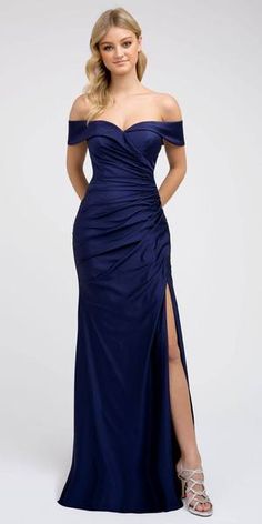 Navy Blue Evening Gown, Navy Formal Dress, Navy Blue Long Dress, Navy Blue Formal Dress, Navy Blue Prom, Blue Dresses For Women, Neon Prom Dresses, Prom Dresses Off The Shoulder, Formal Dresses Australia