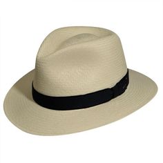 Bailey of Hollywood Brooks Hat Classic Fedora Sun Hat, Classic Sun Hat With Short Brim, Vintage Fedora Hats For Travel, Vintage Curved Brim Hat For Travel, Vintage Brimmed Travel Hat, Classic Flat Brim Straw Hat, Casual Top Hat With Curved Brim, Casual Solid Top Hat With Curved Brim, Classic Cream Hats With Short Brim