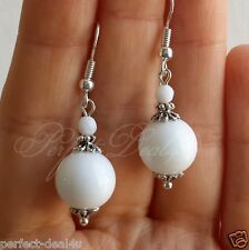 Find great deals for Round White Alabaster Earrings Women Jewelry 925 Sterling Silver hook Tibetan . Shop with confidence on eBay! Diy Jewelry Inspiration, White Alabaster, Jewelry Making Earrings, Earrings Inspiration, Handmade Wire Jewelry, Homemade Jewelry, Earrings Women, Beaded Accessories, Diy Schmuck