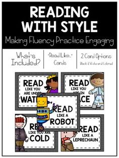 Make fluency practice engaging in your classroom with these 30 fluency cards that ask students to read in different voices. These cards can be used when practicing sight words, fluency passages, stories, and more! Use the cards during guided reading, at a literacy center, or send them home to make reading engaging at home too! Fluency Passages, Fluency Practice, Literacy Center, Sight Word, Literacy Centers, Guided Reading, Sight Words, Literacy, To Read