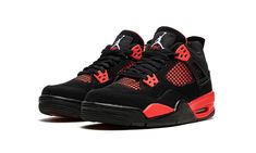 The Air Jordan 4 GS “Red Thunder” is the kids version of the colorway of Michael Jordan’s fourth signature model that is inspired by a classic, non-original release of the vintage basketball shoe.  The shoe we’re referring to is the Air Jordan 4’s “Thunder” colorway that debuted along with the popular “Lightning” colorway in 2006 before later returning as a standalone release in 2012.  The “Red Thunder,” as implied by its name, is styled similarly to the original “Thunder,” but trades Tour Yello Jordan 4 Retro Red Thunder, Doudoune The North Face, Jordan 4 Red, Red Thunder, Jordan 4’s, Nike Air Jordan 4, Jordan 4s, Limited Edition Sneakers, Old Shoes