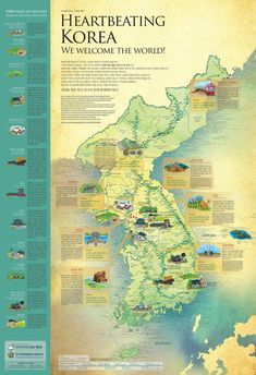 a map showing the locations and names of different countries in asia, korea, and australia