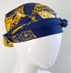 Vintage Nina Ricci Charm Bracelet Navy Blue + Gold Large Silk Scarf 34 x 34 For Sale at 1stDibs Large Silk Scarf, Vintage Chic, Silk Scarf, Blue Gold, Vintage Finds, Navy Blue, Vintage Outfits, Charm Bracelet, Navy