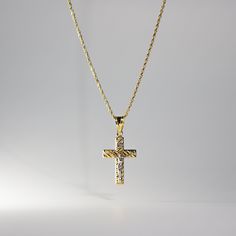 *The pendant COMES WITH the chain if you select one of our chain options * 5% OFF TOTAL PRICE, when you purchase the chain and pendant combo (The price shown is after the discount) Our 14K gold crucifix cross pendant featured a captivating intertwining design that adds a modern and stylish touch to the classic religious emblem, creating a unique and meaningful accessory. Meticulously crafted with precision, this pendant showcases the enduring beauty of 14K gold. The criss-cross pattern adds a co Figaro Chain Cross Necklace As Gift, Gold Pendant Cross Necklace With Diamond Cut, Gold Cross Necklace With Chain As Gift, Gold Cross Pendant Necklace With Chain, Chain Necklace With Cross Pendant As A Gift, Gold Pendant Cross Necklace With Chain, Yellow Gold Cross Chain Jewelry, Gold Diamond Cut Cross Pendant Necklace, Yellow Gold Cross Chain Necklace