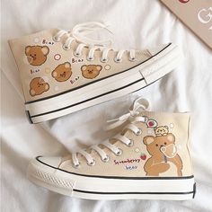 Lovely Bear Canvas Shoes PN4296 ●Size:please see the picture. ●Material:canvas (Please allow 1-3cm differs due to manual measurement.As different computers display colors differently,the color of the actual may vary slightly from the above images.Thanks for your understanding.) ●About Shipping: We attach great importance to the orders of each customer and parcel delivery. 1.Processing time: 2-3 business days. 2.Shipping time: 10-15 business days to US, please allow 3-4 weeks shipping to other country.(Shipping times can be affected by variable customs clearance times or public holidays.) Cute Lace-up Canvas Shoes With White Sole, Flat Canvas Shoes With Rubber Sole, Cute Canvas Shoes With Round Toe For Streetwear, Cute Canvas Shoes With Vulcanized Sole, Trendy Beige Canvas Shoes For Streetwear, Trendy Beige Slip-on Canvas Shoes, Casual Beige High-top Canvas Shoes, Beige Flat Canvas Shoes With Rubber Sole, Trendy High-top Canvas Sneakers With Flat Heel