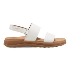 Leah Round Toe Strappy Casual Flat Sandals - earth® shoes Adjustable Open Toe Synthetic Sandals, Adjustable Straps Strappy Footbed Sandals, Slingback Sandals With Removable Insole For Everyday Use, White Wedge Sandals With Adjustable Strap For Beach, Synthetic Double Strap Slingback Sandals With Cushioned Footbed, Double Strap Synthetic Slingback Sandals With Cushioned Footbed, Synthetic Sandals With Adjustable Strap For Beach, Beach Sandals With Adjustable Strap, Synthetic Double Strap Sandals For Vacation