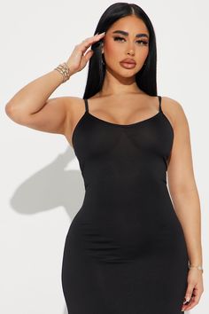 Available In Brown, Red, Purple, Blue, And Black. Maxi Dress A-Line Adjustable Spaghetti Straps V-Neckline Dress Length = 56'' 96% Polyester 4% Spandex Imported | Marla Maxi Dress in Black size 3X by Fashion Nova Glamour Outfit, Fashion Nova Outfits, Dress A Line, Fitness Models Female, Necklines For Dresses, Black Maxi, Curve Dresses, Gal Gadot, Purple Fashion