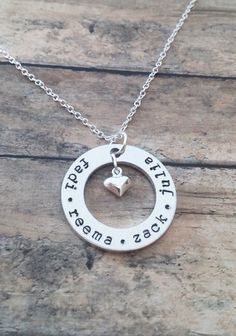 Personalized Necklace with Kids Names - hand stamped family jewelry - Choose from birthstones, heart, or cross charm by GracefullyMine on Etsy https://www.etsy.com/listing/167708134/personalized-necklace-with-kids-names Meaningful Heart-shaped Everyday Jewelry, Meaningful Everyday Heart Jewelry, Personalized Inspirational Jewelry For Birthdays, Personalized Inspirational Jewelry For Birthday, Meaningful Birthstone Jewelry As Gift For Mom, Inspirational Personalized Jewelry For Birthday, Meaningful Birthstone Jewelry For Mom, Hand Stamped Sterling Silver Charm Necklaces For Mother's Day, Sterling Silver Hand Stamped Charm Necklace For Mother's Day