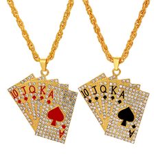 PRICES MAY VARY. Gem type : Cubic Zirconia Item weight : 0.02 pounds Style : Party Material : Zinc Theme : Love Metal type : Zinc Beautiful Neck, Royal Flush, Personal Aesthetic, Ace Of Spades, Cz Pendant, Style Party, Unisex Jewelry, Playing Card, Necklace For Women