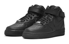 Nike Air Force 1 Mid LE (GS) DH2933-001 Nike Air Force High Tops, Air Force High Tops, Air Force High, Chevy Camaro Z28, Nike Air Force 1s, Nike Air Force 1 Mid, Air Force 1 Mid, Nike Force, Black High Tops