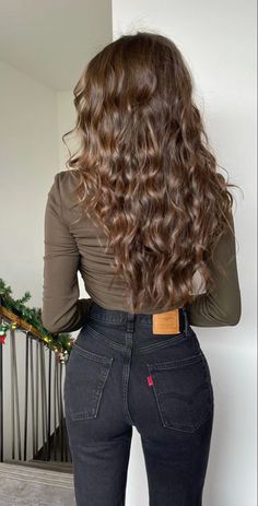 Long Curly Hair, Long Curly, Brunette Hair, Aesthetic Hair, العناية بالشعر, Gorgeous Hair, Balayage Hair, Hair Day, Pretty Hairstyles