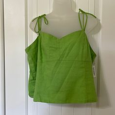 Old Navy Linen Blend Green Tie-Strap Tank Top. Sixes Xl. New W/ Tags. Spring Tops With Adjustable Straps For Day Out, Spring Vacation Tops With Adjustable Straps, Green Tops With Adjustable Straps For Spring, Spring Tank Top With Tie Straps For Day Out, Spring Tie Straps Tank Top For Day Out, Green Tops With Adjustable Straps For Day Out, Spring Tank Top With Straps, Spring Tank Top With Adjustable Straps, Spring Cami Tank Top With Straps