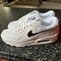 Comes In Box, Size 6 Womens. Color- White. My Daughter Bought These Shoes Through Goat And Didn’t Return Them In Time. She Bought The Wrong Size. They Have Never Been Worn. Womens Air Max 90, Nike Air Huarache Black, Nike Tenis, Nike Air Max Dia, Nike Air Max 90s, Black Huarache, Air Max 90 Women, Leopard Print Sneakers, Nike Sneakers Women