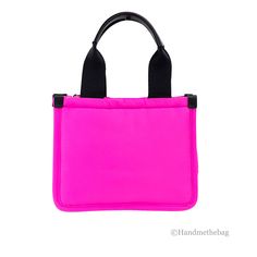 Style: Marc Jacobs Small Neon Fuchsia Tote Convertible Bag Material: Nylon Fabric Features: Inner Zip Pocket, Fabric Lined, Zip Closure, Lightweight Measures: 9.5" L x 7.5" H x 4" D Carryall Tote, Fabric Tote, Convertible Bags, Nylon Tote, Nylon Fabric, Shoulder Tote Bag, Shoulder Tote, Embossed Leather, Marc Jacobs