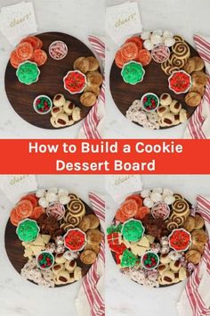 how to build a cookie dessert board for christmas cookies, candy, and other holiday treats