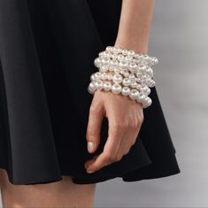 Mix And Match Stretchable Bracelet Set Of 7 Separate Bracelets With Different Sizes Of Pearls. Elegant Dress Up Or Down By Mix And Match Perfect For Wedding, Events Occasions Or Formal Dresses Ss24 Arm Cuff Bracelet, Flower Cuff Bracelet, Textured Bracelet, Zara Jewelry, Zara Gold, Pearl Bracelets, Twisted Bracelet, Leaf Bracelet, Wide Bracelet