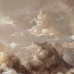 an oil painting of clouds in the sky