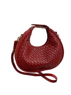 PRICES MAY VARY. Material: Made of pu leather Feature: Zipper closure, dumpling shape, top handle, mini handbag Perfect for dating, valentines day, shopping, working, traveling, vacation，everyday use etc. Fashionable and practical handbags for women Dimension: 1.97IN" (W) x 7.87IN" (H) x 5.51IN " (L), handle height: 3.54IN Please refer to the size guide of Product Measurement which we provide in our photos (not body size) Size Chart:（Product Measurement）  one-size:Bag Height:7.87IN,Bag Length:5. Png Accessories, 2020 Clothes, 2024 Lookbook, Leather Weave, Crescent Bag, Round Purse, Mini Handbag, Small Handbag, Leather Weaving