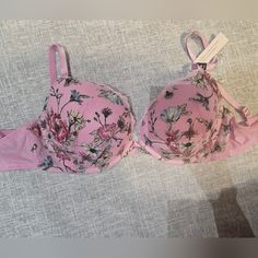 Vs Push Up Floral Bra Size 34 Dd Feminine Floral Print Underwire Bra, Victoria's Secret Padded Bra For Spring, Victoria's Secret Spring Push-up Bra, Victoria's Secret Padded Bra, Victoria's Secret Spring Padded Bra, Victoria's Secret Pink Floral Print Bra, Spring Victoria's Secret Padded Bra, Feminine Spring Bra With Floral Print, Spring Feminine Bra With Floral Print