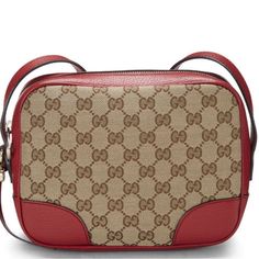 Red Original Gg Canvas Bree Crossbody Chic And Classic Gucci Bree Crossbody Bag Crafted In Beige Original Gg Canvas With Grained Red Leather Trim And Finished With Gold-Tone Metal Hardware. About The Gg Monogram: A Fashion Staple Since The Mid 1960s Due To The Scarcity Of Leather, The Gg Monogram Print Forms A Diamond Pattern Which Makes It Easily Recognizable As A Brand Of Leisure And Luxury. There Are Many Versions Of The Gg Monogram On Various Fabrics Like, Original Gg Canvas, Gucci Supreme, Red Monogram Canvas Shoulder Bag, Red Monogram Canvas Shoulder Bag For Everyday Use, Red Monogram Canvas Bag For Shopping, Red Monogram Canvas Rectangular Bag, Red Rectangular Monogram Canvas Bag, Gucci Red Shoulder Bag For Everyday Use, Red Monogram Canvas Bag With Dust Bag, Red Monogram Canvas Shoulder Bag For Travel, Red Gucci Shoulder Bag